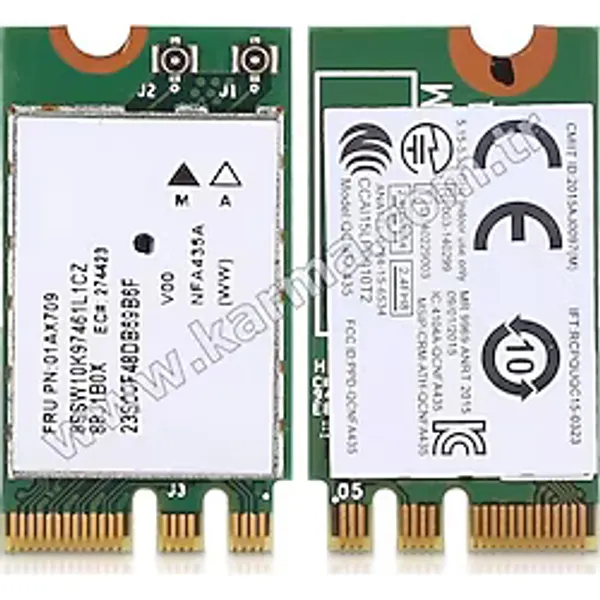 01AX709 2,4G + 5G Çift Bant-WLAN Kartı Orijinal Notebook Wifi Kart NGFF/M.2 Adaptör QCNFA435 - Garantili - Orijinal ambalajında