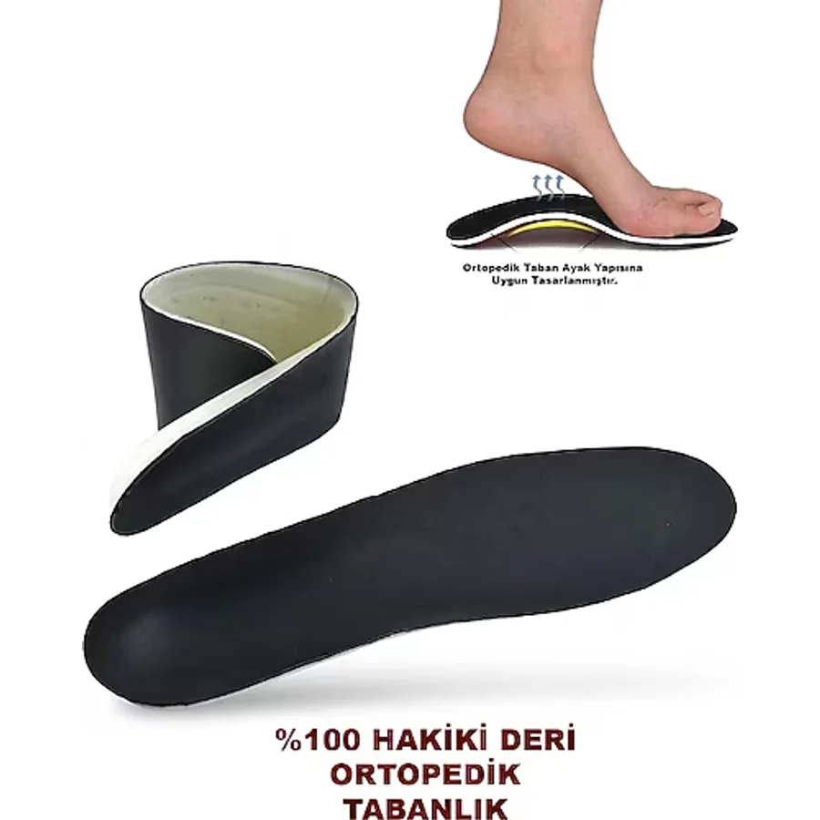01HK Hakiki Deri Erkek Kadın Ortopedik Tabanlık Unisex Ortopedik Deri Taban