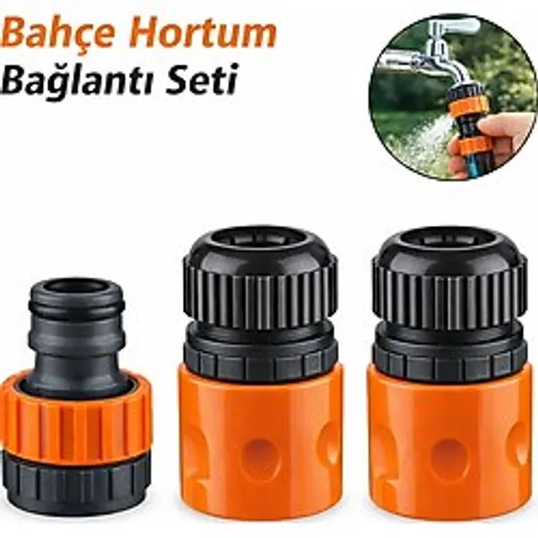 1/2" Hortum Musluk Bağlantı Adaptörü 2 Adet + 1/2-3/4" Musluk Adaptörü Bahçe Sulama Aparatı 1