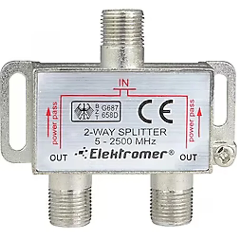 1/2 SPLITTER 5-2400 MHZ ELEKTROMER x TENON ZE-2122 (5'Lİ PAKET)