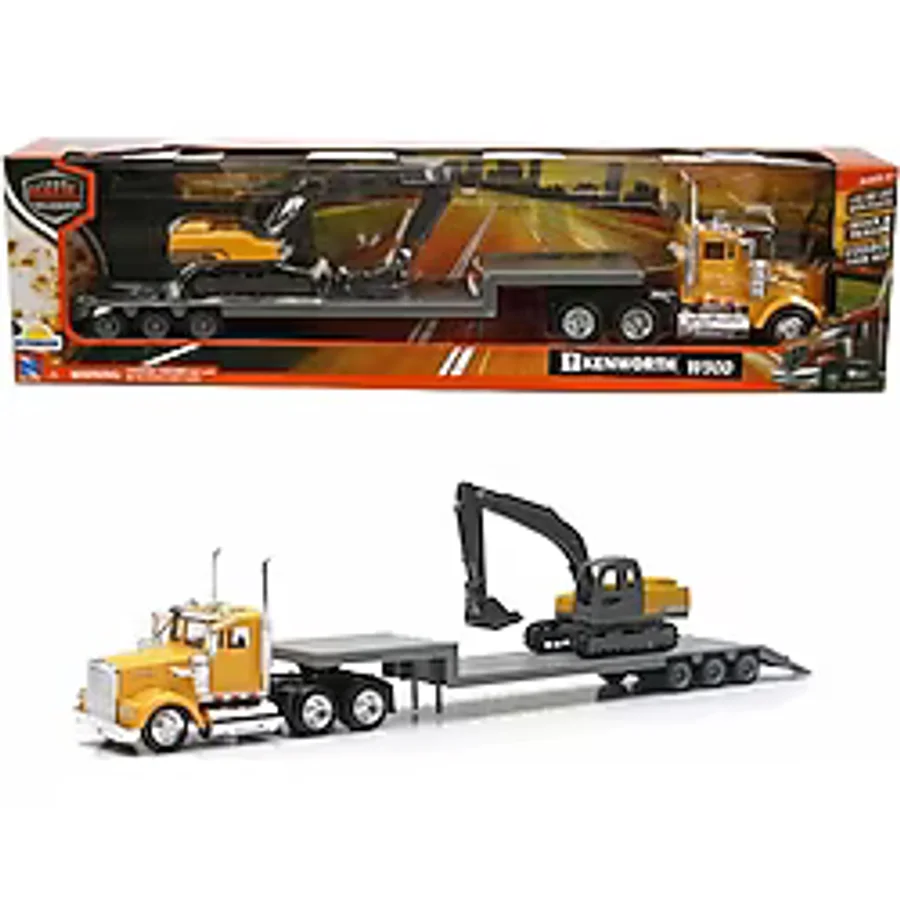 1:43 Long Haul Kenworth Taşıyıcı Tır Ve Ekskavatör