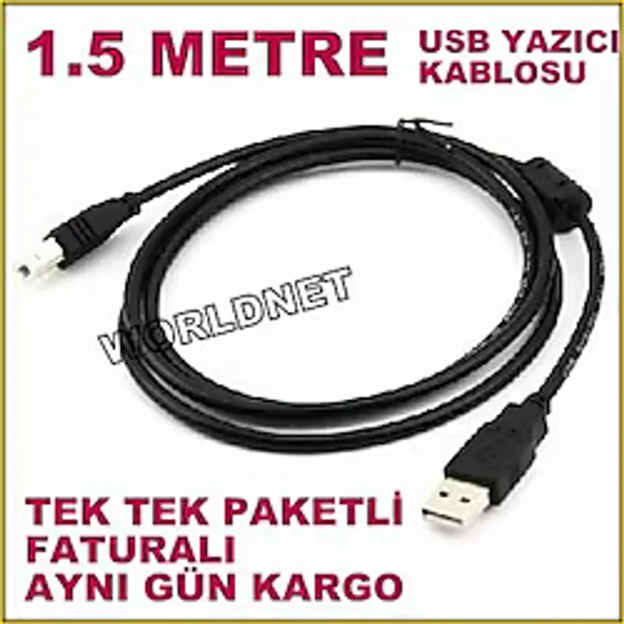 1.5 Metre Yazıcı Kablosu Lazer Yazıcı Kablo 1.5 M Usb Yazıcı Print