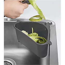 1 Adet Plastik Üçgen Vantuzlu Lavabo Evye Süzgeci Çöplüğü Gri