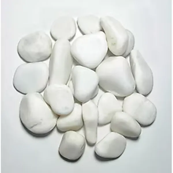 1 KG. 2-4 cm. Tamburlanmış Dolomit Dekoratif Taş Beyaz - 2 - 4 cm