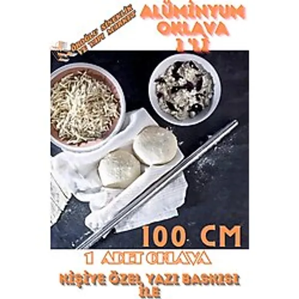 1'li Masterchef Alüminyum Paslanmaz 100 Cm Metal Oklava Hamur