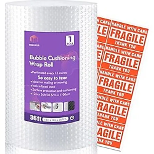1 Paket 30,48 Cm X 36' Taşıma Malzemeleri İçin Kabarcık Paketleme Sargısı, Küçük İşletme Malzemeleri Ambalaj Malzemesi, Kabarcık Yastıklama Sargı Rulo Delikli Her 30,48 Cm Taşıma Kutuları Nakliye Malz