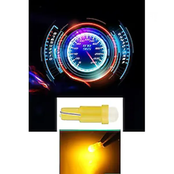 10 Adet 12V T5 LED Ampul Oto Kilometre Gösterge Kadran Ambians Aydınlatma Ledi Turuncu