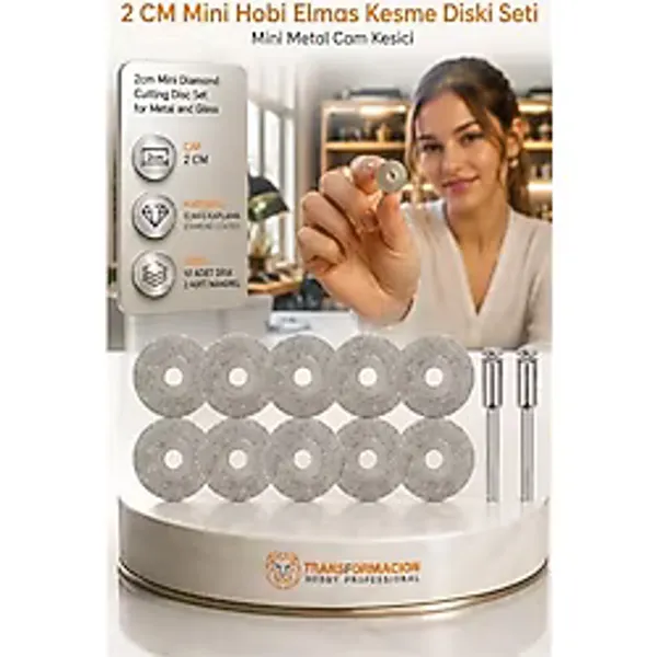 10 ADET 20mm Elmas Kesici Disk Seti, Mini Cam Metal Ahşap Kesme Ucu 723231