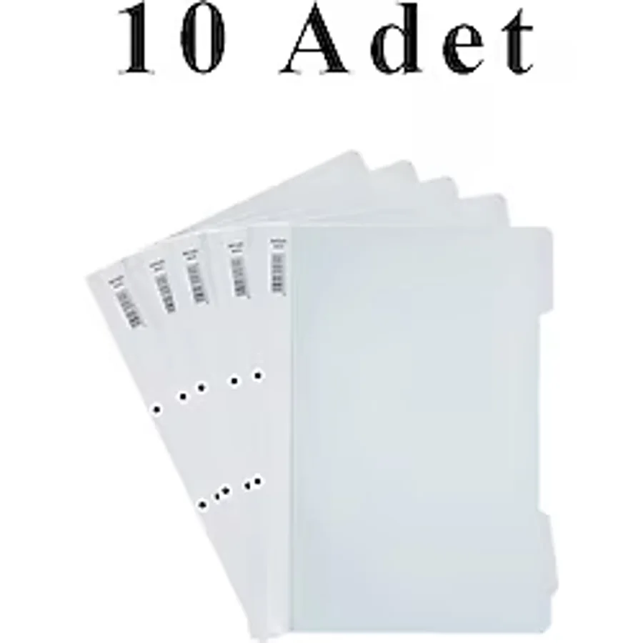 10 Adet A4 Beyaz Telli Dosya 1 Paket Ekonomik Kaliteli Telli Dosya Ofis Büro Okul