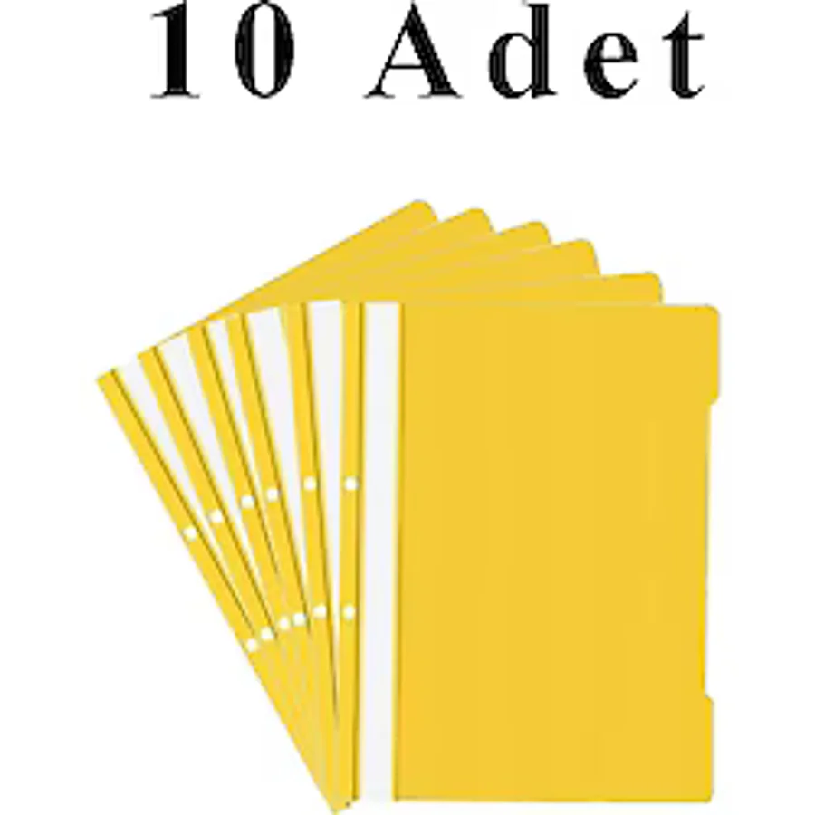 10 Adet A4 Sarı Telli Dosya 1 Paket Ekonomik Kaliteli Telli Dosya Ofis Büro Okul