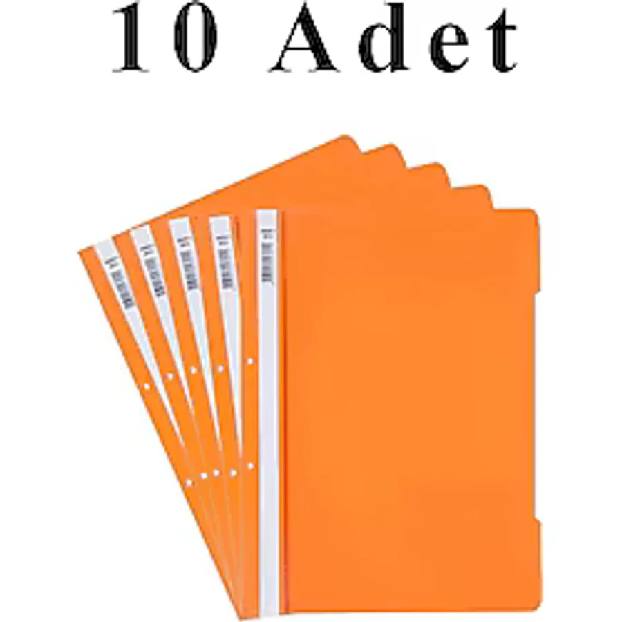 10 Adet A4 Turuncu Telli Dosya 1 Paket Ekonomik Kaliteli Telli Dosya Ofis Büro Okul