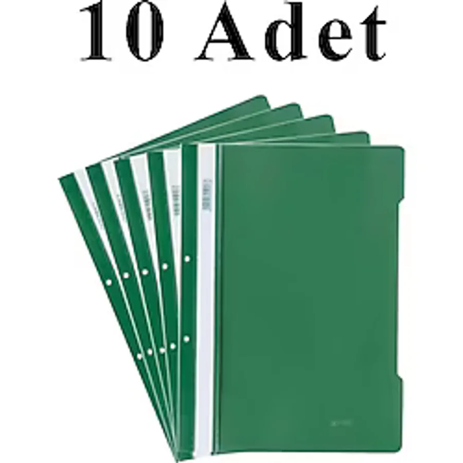 10 Adet A4 Yeşil Telli Dosya 1 Paket Ekonomik Kaliteli Telli Dosya Ofis Büro Okul