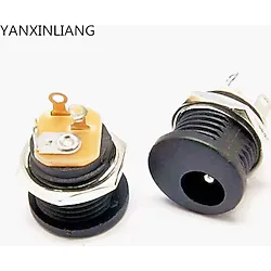 10 adet Dc Yuvarlak Somunlu Power Dişi Adaptör Soketi Vidalı Jack