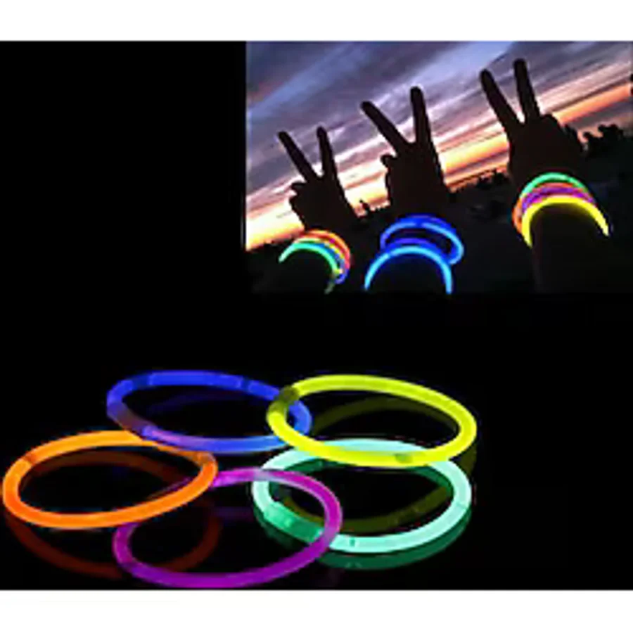10 Adet Glow Stick Bracelet Fosforlu Kırılan Çubuk Bileklik