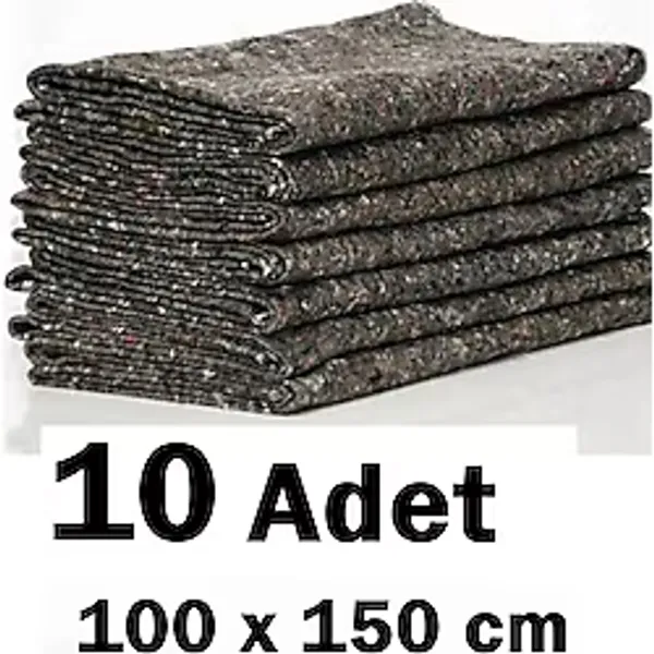 10 Adet Nakliye, Ambalaj Battaniyesi Şantiye 100X150CM Mobilya Sarma Taşıma - Kedi Kopek Battaniyesi