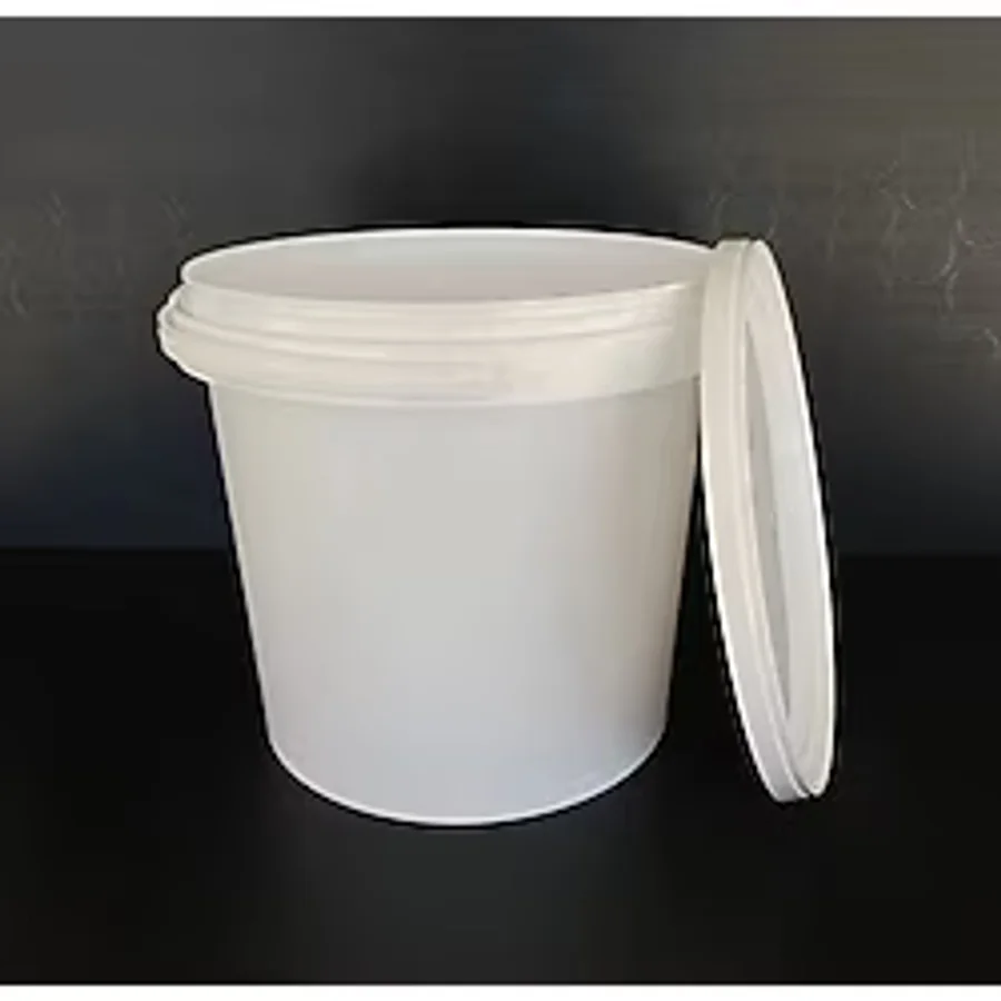 10 Lt Plastik Kova - 10 Lt Saplı Gıdaya Uygun Sızdırmaz Kilitli Kapaklı - Beyaz - 4 Adet - 1000 ml