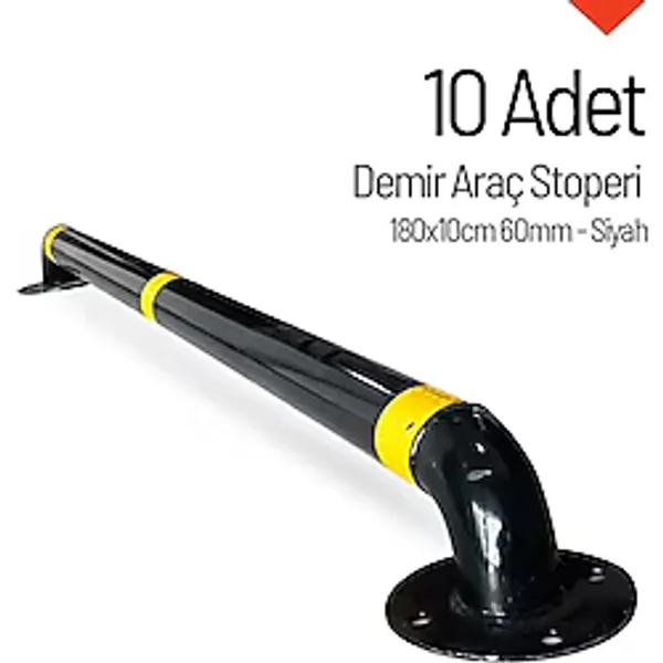 10'lu Demir Araç Stoperi Seti Siyah 180x10cm 60mm
