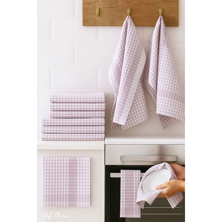10 Lu Lüks Mutfak Kurulama Bezi Seti 45X65 Cm Table Linen