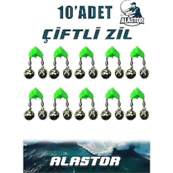 10'lu Set Çiftli Plastik Zil Olta Zili Olta Kamışı İçin Zil Fosfor Takılabilir Zil
