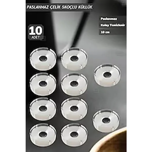 10'lu Set Skoçlu Küllük 10 cm Paslanmaz Çelik Kül Tablası Sigara Küllüğü