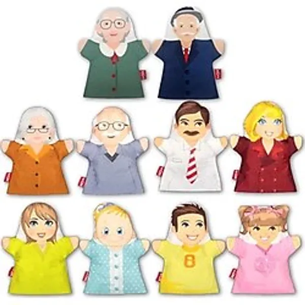 10 Parça Tox Aile Bireyleri El Kukla Set , Eğitici Oyuncak