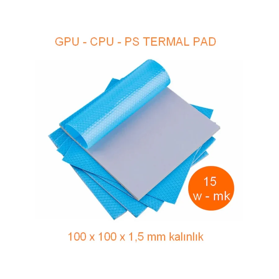 100 X 100 X 1,5 Mm Gri Termal İletken Pad - 15 W/m-k