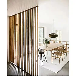 100CM x 200CM Ahşap Çıtalı Paravan Oda Ayırıcı Seperatör Duvar Dekor 100CM x 200CM - 100x200 cm - Koyu Kahve