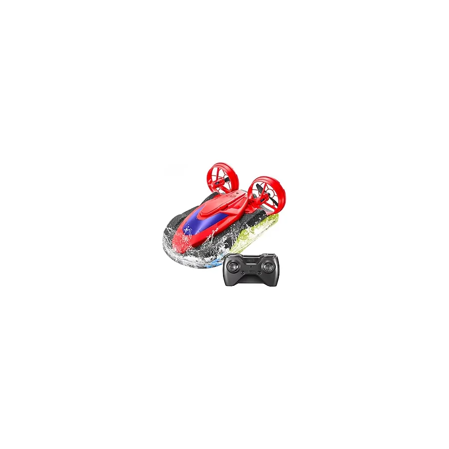 10KM/H Drift 2.4Ghz 2in1 Su-Kara Giden RC Hovercraft Yüksek Tekne (Kırmızı)
