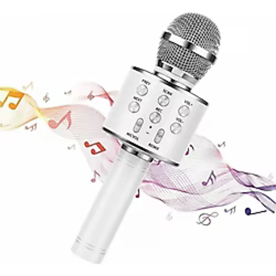 10numara Karaoke Mikrofon Dahili Hoparlörlü Usb Flash Tf Kart Destekli Ses Değiştirme Efektli Çocuk Mikrofonu