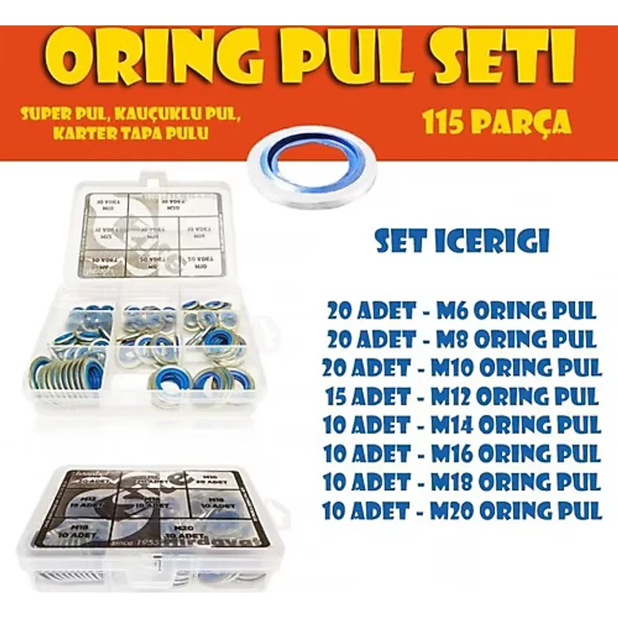 115 Parça Oringli Pul Seti