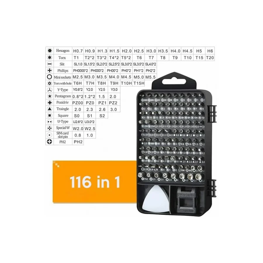 117 Parça Profesyonel Cep Telefonu Tablet Laptop Tamir Seti Tornavida Seti