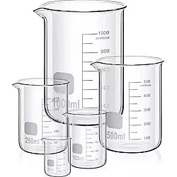 (12 Adet Paket) 250 ml Beher Cam Kısa Form