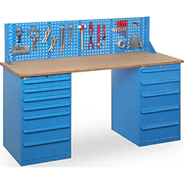 12 Çekmeceli Dolaplı Takım Asma Panolu Çalışma Tezgahı-2130 Mm
