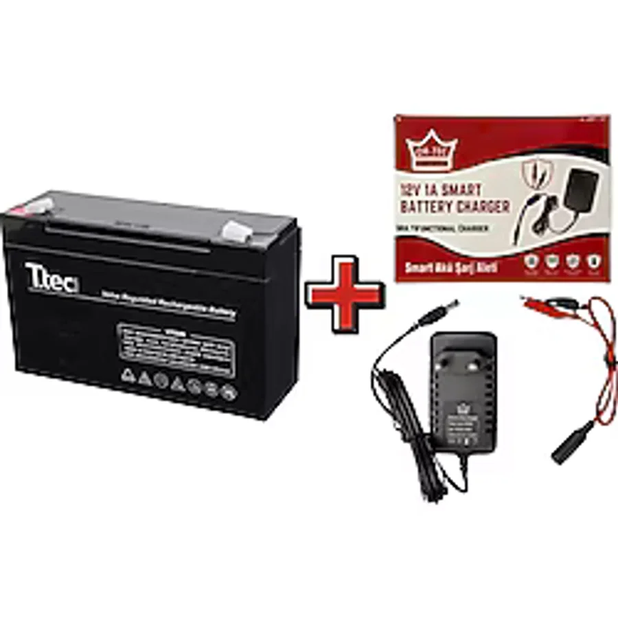 12 Volt 7 Amper Pilsan Ve Benzeri Akülü Araba Akü Ve Şarj Seti