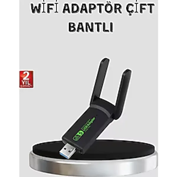 1200 Mbps Dual Band Wifi Adaptör - 5.8g & 2.4g Çift Antenli