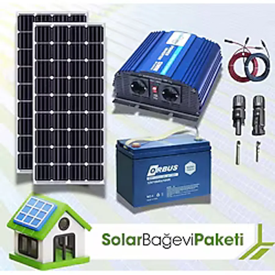 1200 Watt Tv Aydınlatma Bağ Evi Güneş Enerjisi 210w Solar Paket
