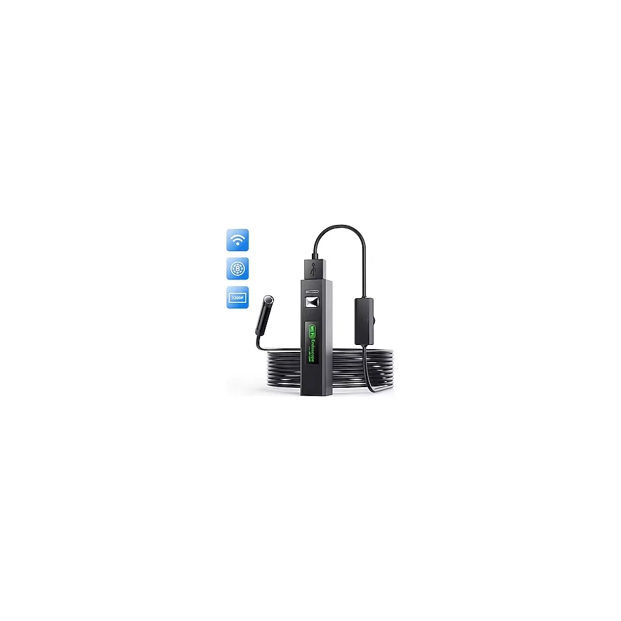1200P Full HD WiFi Kablosuz Endoskop Kamera - Su Geçirmez Yılan Kamera - Android, iOS ve PC Uyumlu Wifi 10 Metre