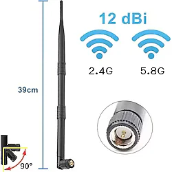 12dBi 39cm Anten Sma Erkek 2.4GHz 5.8GHz Dual Band RF Gsm Wifi