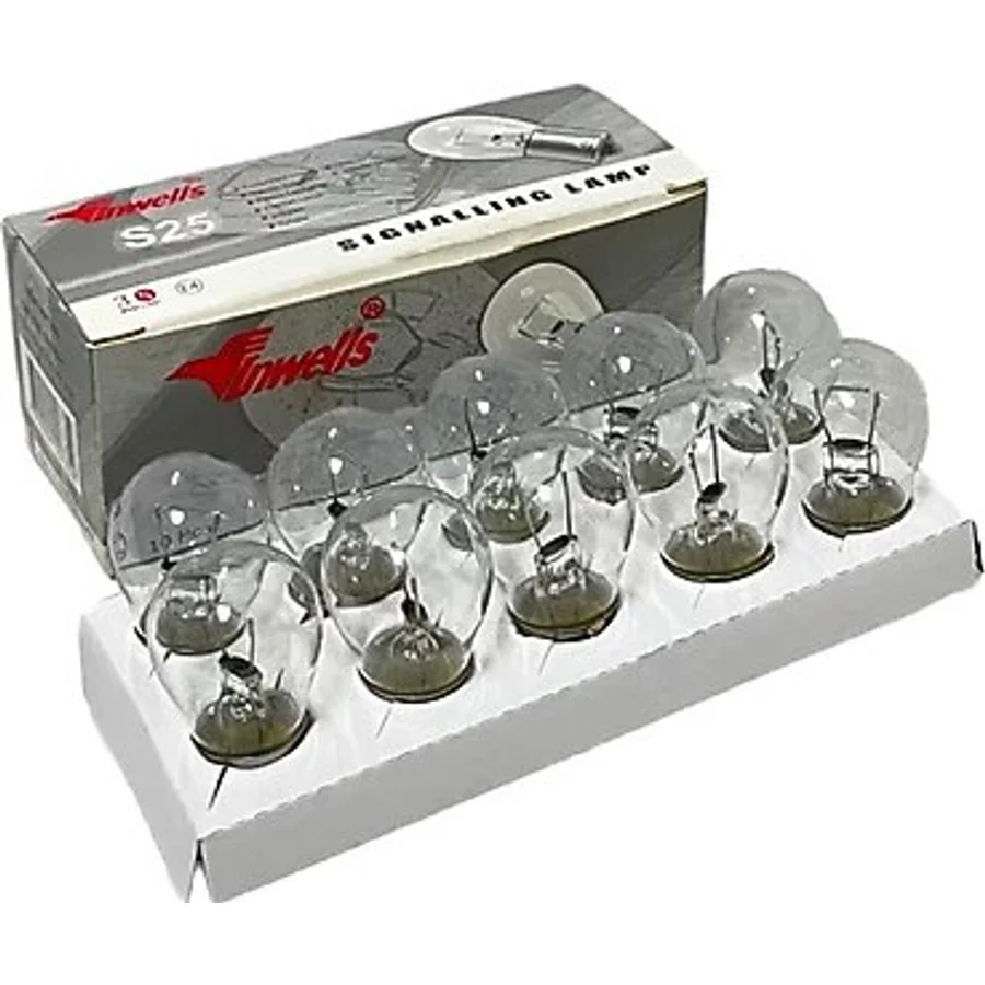 12V 21/5W 1016 Çift Duy, Sasi Düz Tirnak Stop, Sinyal Ve Far Ampulu 10 Adet