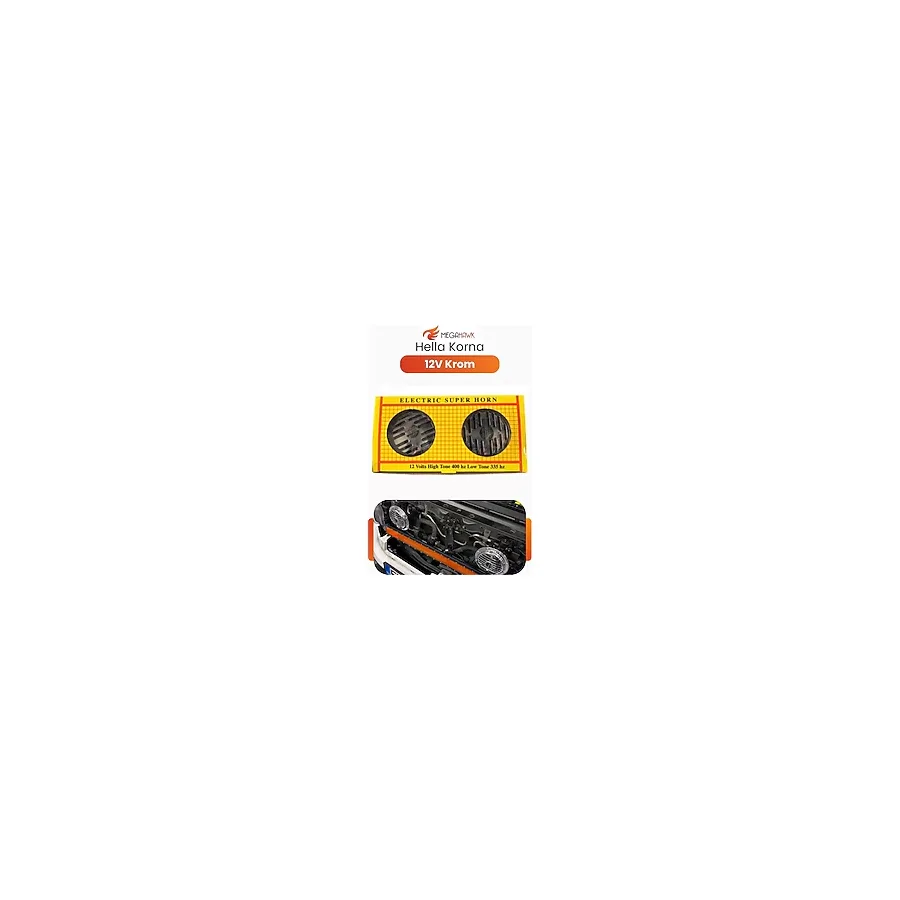 12V Krom Hella Oto Korna Seti Çiftli Universal Yüksek Sesli Metal Kasa Araç Kornası