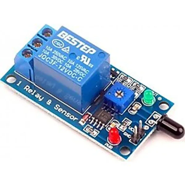 12V Röleli Alev Ateş Algılama Sensör Yangın Alarmı 80cm 60 Derece Açı