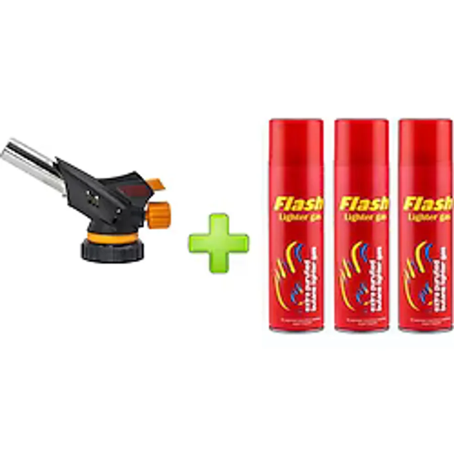 1300 Derece Profesyonel Pürmüz Çakmak WS-509C 3 Adet Flash Gaz Siyah