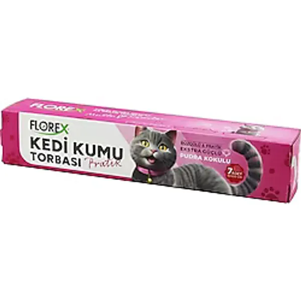 140 Adet Kedi - Evcil Hayvan Kumu Torbası Pratik Pudra Kokulu Büzgülü - Extra Güçlü 82X50cm Bx40