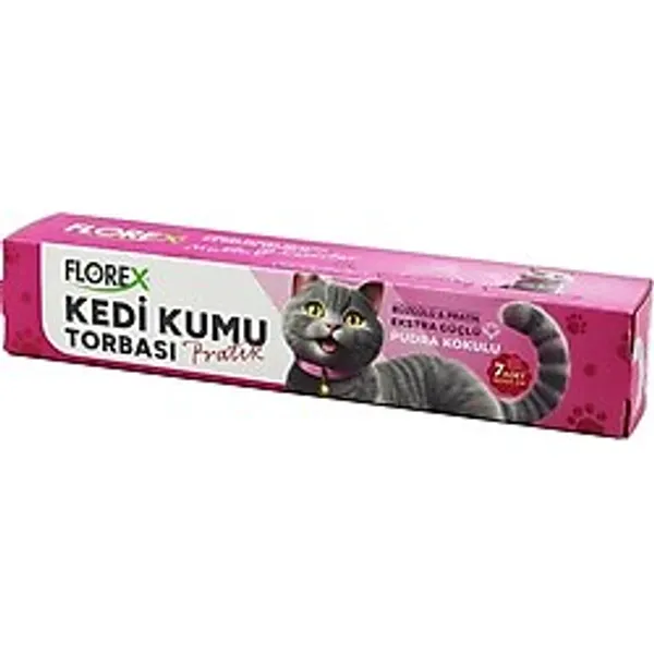 140 Adet Kedi - Evcil Hayvan Kumu Torbası Pratik Pudra Kokulu Büzgülü - Extra Güçlü 82X50cm (5690)