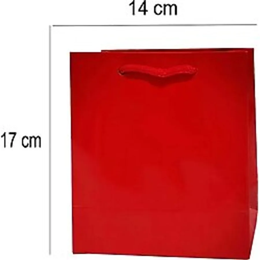 14X17 Cm Kırmızı Renk Tutma Ipli 25 Li Karton Çanta