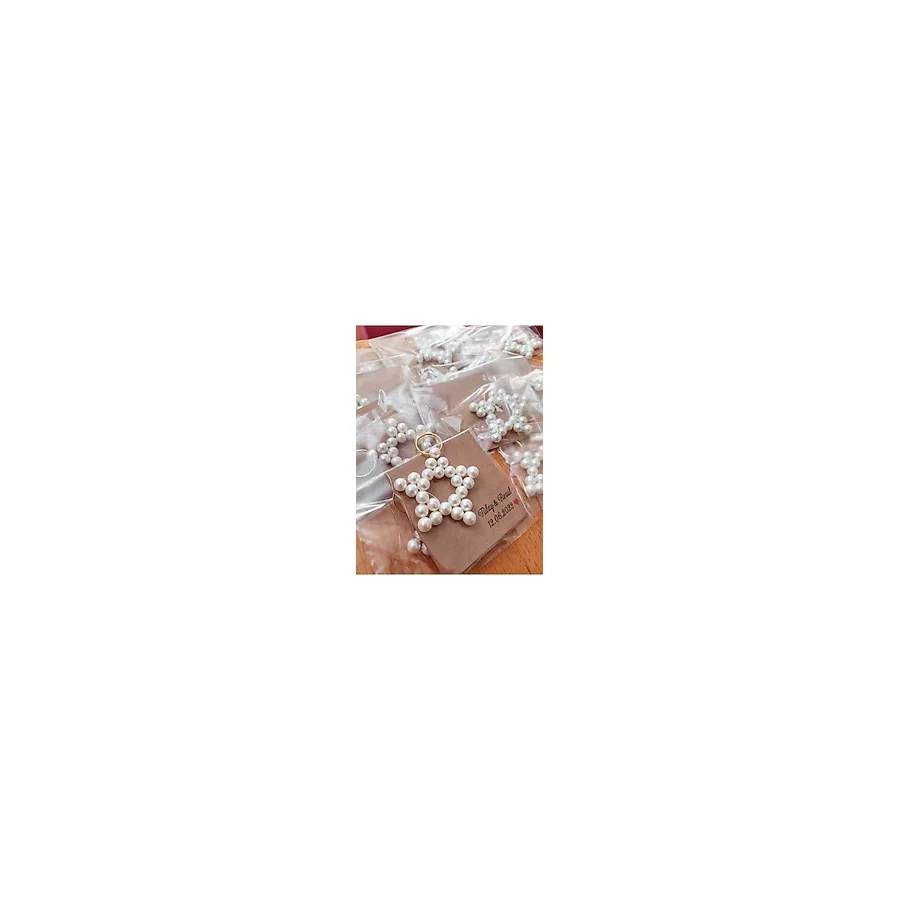 15 Adet Yıldız Inci Anahtarlık Kişiye Özel Söz Nişan Kına Nikah Hediyeleri
