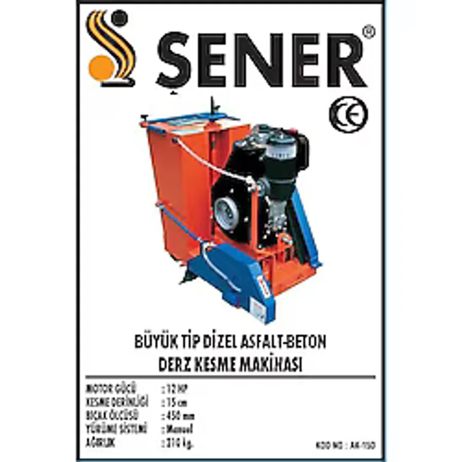 15 CM. Antor mot. Dizel Asfalt Beton Kesme Makinası