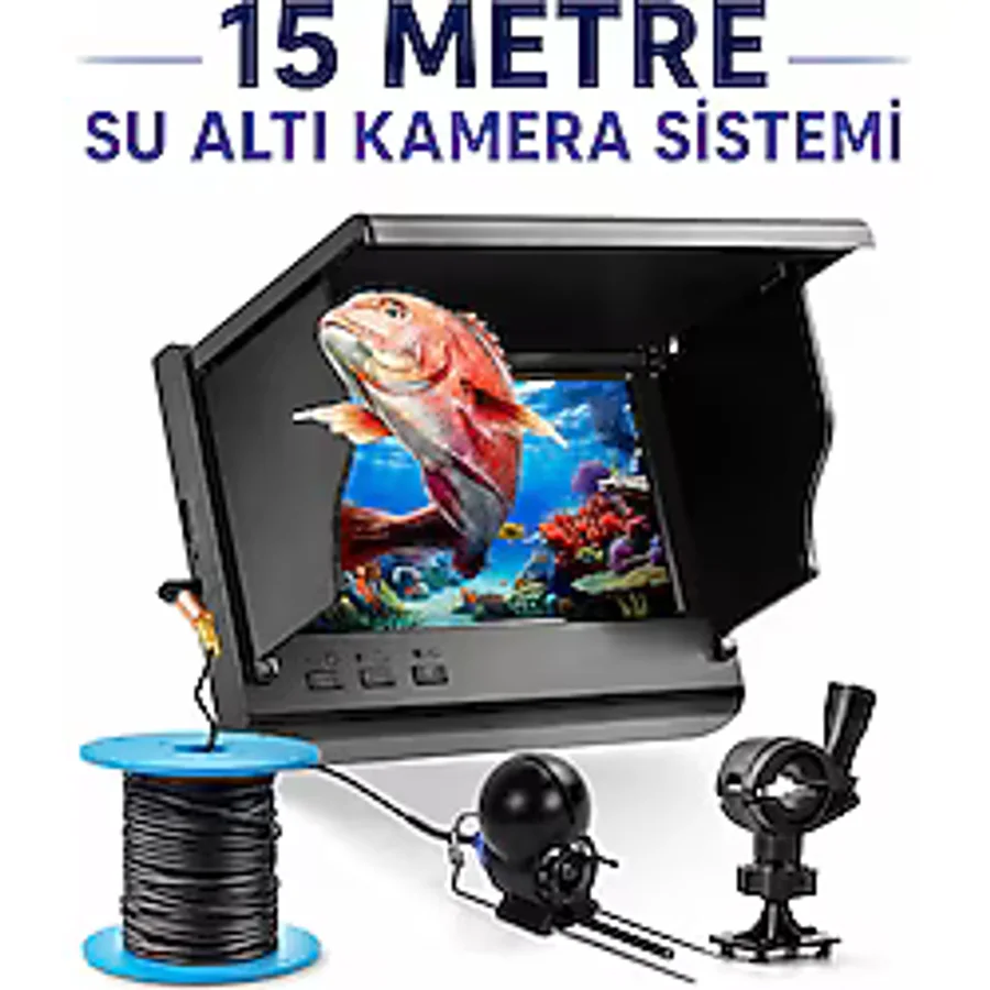 15 Metre Sualtı Balık Tutma Kamerası 4,3 inç Ekranlı Taşınabilir