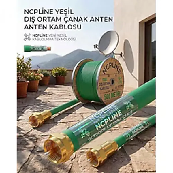150 METRE YEŞİL ANTEN KABLOSU RG6 U4 64 TELLİ UYDU ANTEN GARANTİLİ