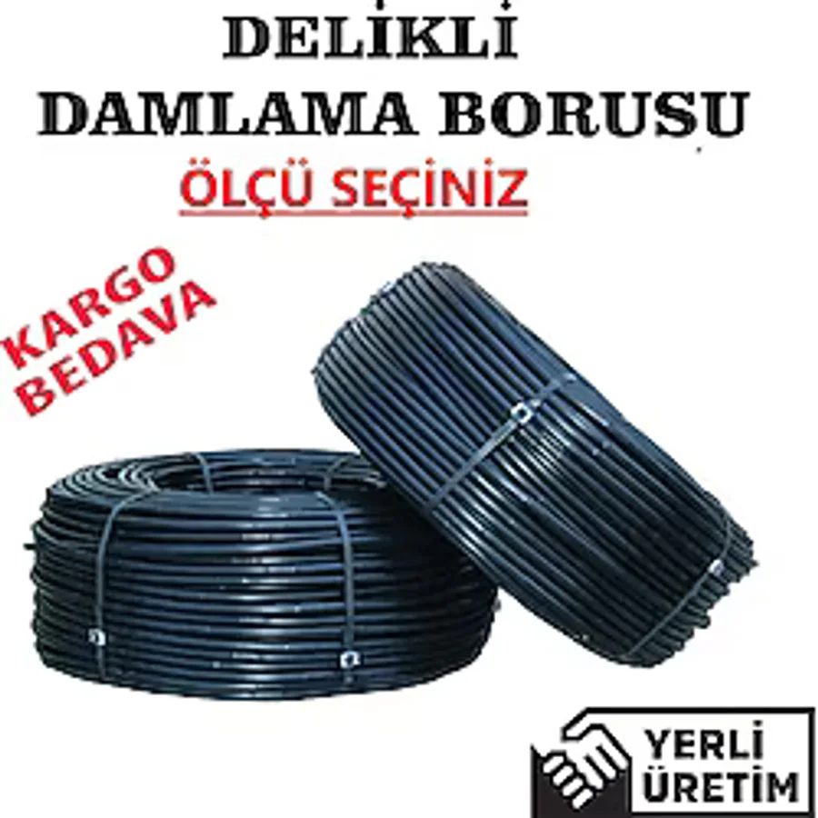 16Mm Delikli Kaplamalı Damlama Sulama Borusu( Ölçü Seçiniz )